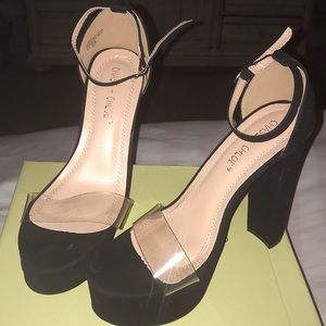 Black velvet heels